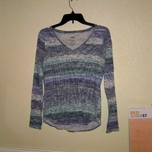 Sonoma long sleeve t-shirt size xs blue striped b